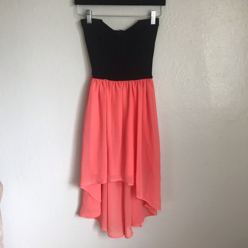 Strapless high-low dress